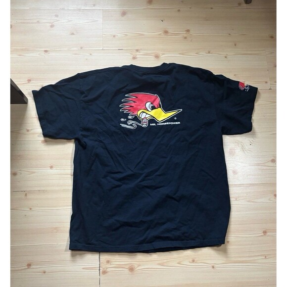 Vintage Mr Horsepower Shirt Mens XL Black Clay Smith Speed Shop Woodpecker Logo - Picture 1 of 7